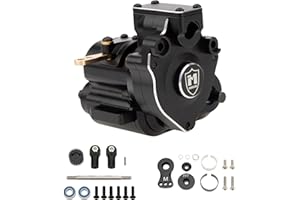 MEUS RACING Dual Speed Transmission Overdrive Gearbox for Vanquish Optic H10 1/10 RC Crawler (Black)