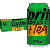 Sprite Zero Sugar + Tea Caffeine-Free Soda Cans, 12 fl oz, 12 Pack | Fridge pack, naturally flavored soft drink, carbonated