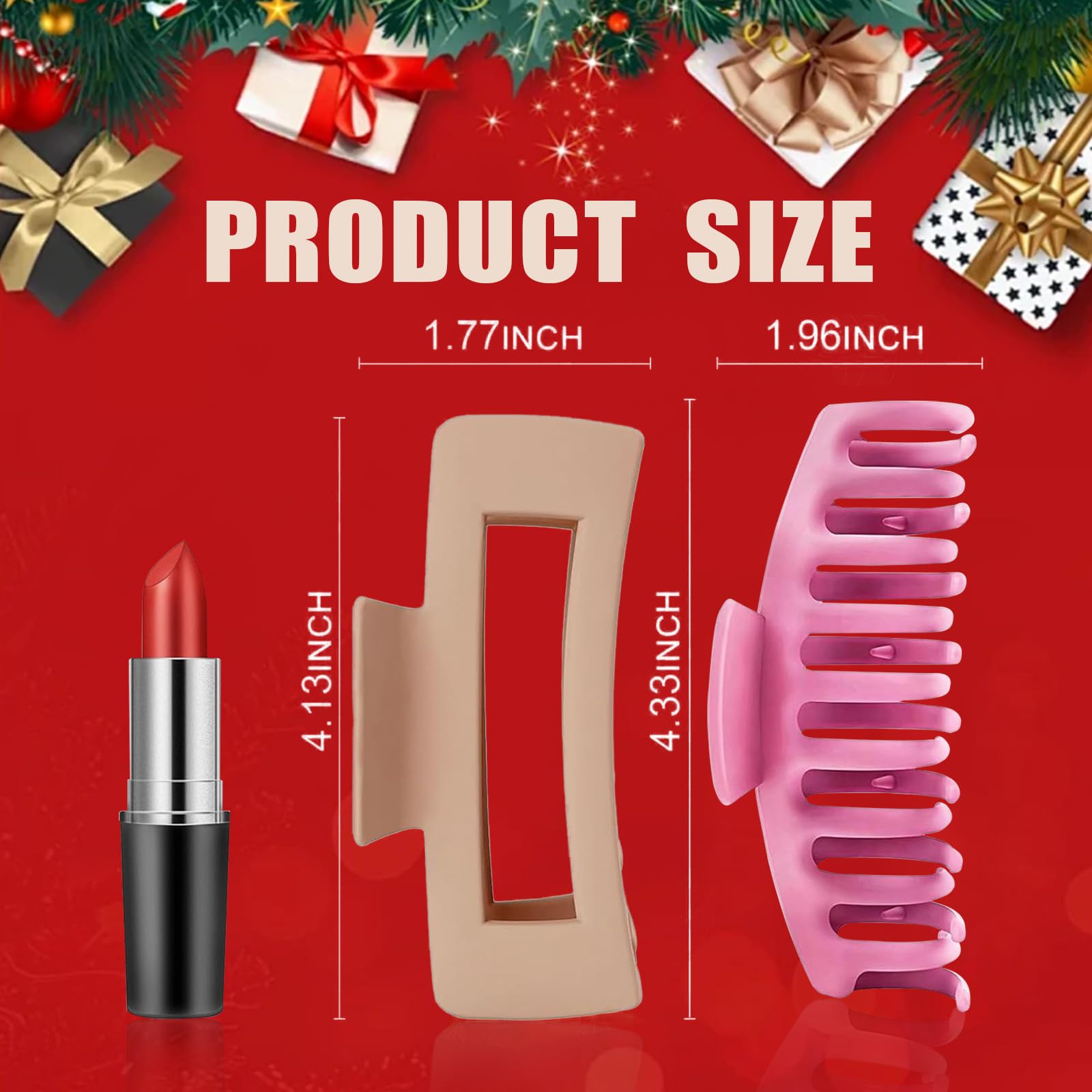 TOCESS 8 Pack Big Hair Claw Clips for Women Large Claw Clip for Thin Thick Curly Hair 90's Strong Hold 4.33 Inch Nonslip Matte Jumbo Hair Clips (8 Pcs)