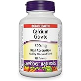 Webber Naturals Calcium Citrate, 120 Tablets, High Absorption, Helps Support Bones and Teeth, Vegan