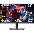 SANSUI 24 Inch Gaming Monitor 180Hz, DP 1.4 & HDMI 2.0 Ports IPS Panel High Refresh Rate Computer Monitor, Racing FPS RTS Modes, 1ms Response Time 110% sRGB (ES-G24F4, HDMI Cable Included)