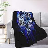 Blue Flower Butterfly Sugar Skull Fleece Throw Blanket – Soft Warm Lightweight Blanket for Women & Men Boys Girls Pets– Cozy Couch, Bed, Travel, Airplane, Car Blanket Gift 50"x40"