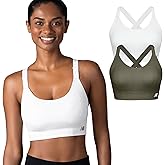 New Balance 2 Pack Sports Bras for Women, Seamless Wirefree Womens Sports Bra with Removable Pads, Athletic Wear for Workout