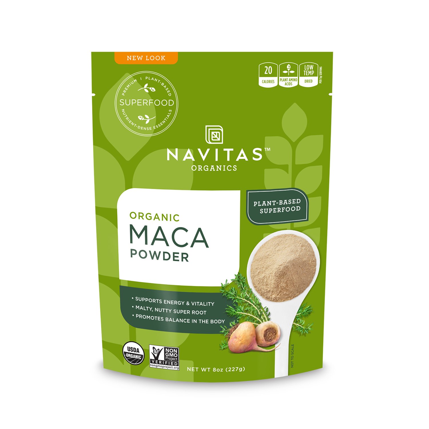 Navitas Organics Maca Powder, 8 oz. Bag — Organic, Non-GMO, Low Temp-DriedGluten-Free