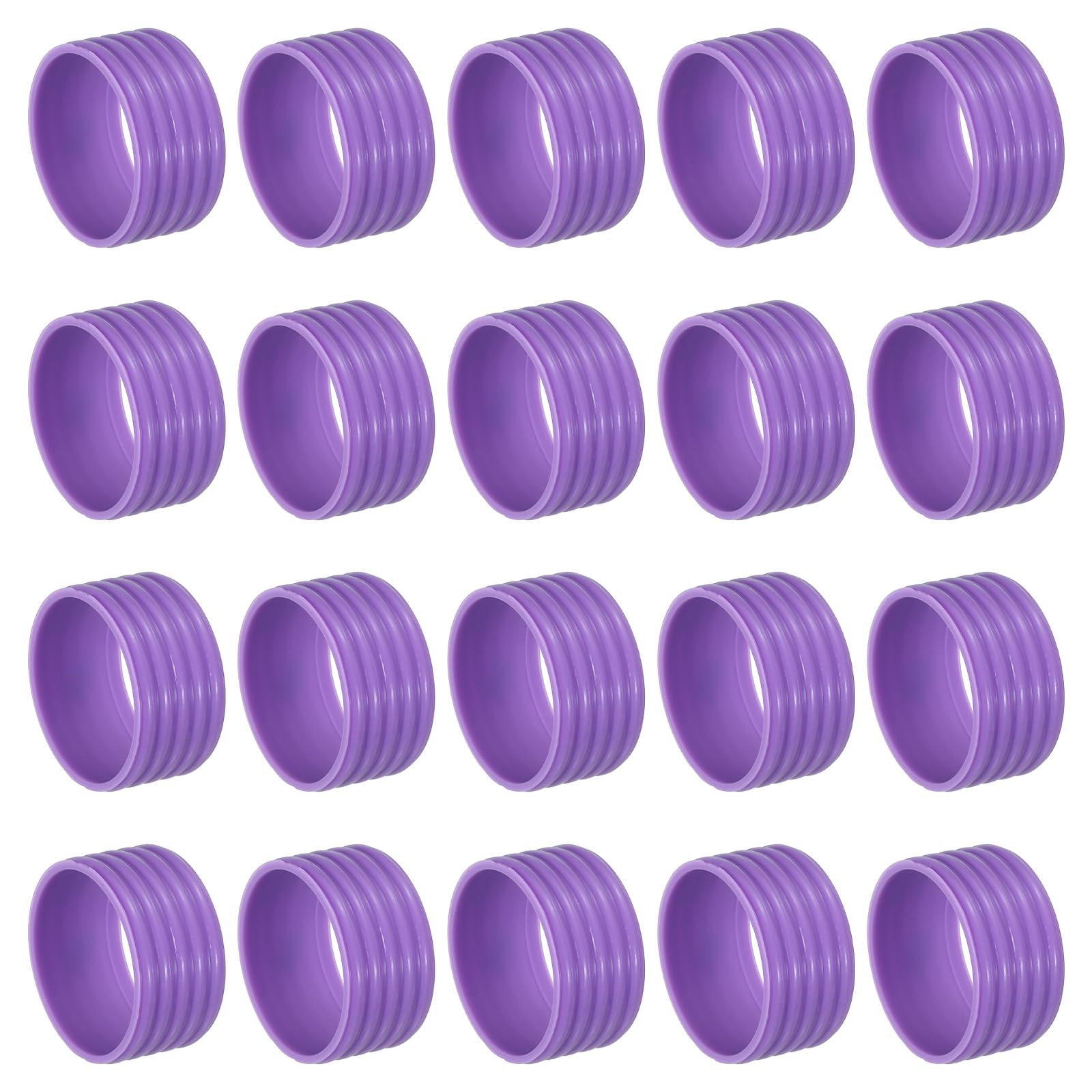 PATIKIL Badminton Racket Handle Grip Ring, 20 Pack Racquet Fix Ring Grip Band Rubber Ring Non-Slip Absorbent Overgrip in Place, Purple