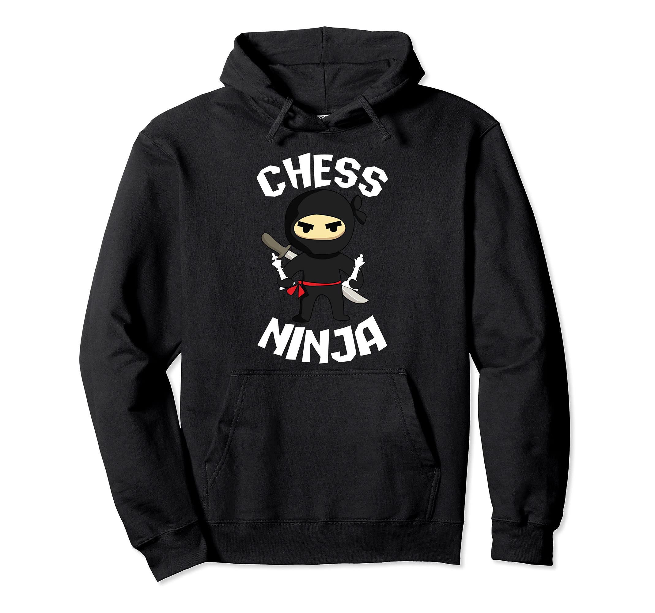 Chess Ninja Funny For Kids and Adults Black Ninja Pullover Hoodie