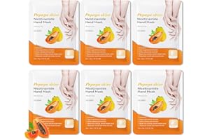 LINGHAOLH Hydrating Hand Masks, 6PCS Hand Mask Moisturizing Gloves for Men Women, Smooth Long Lasting Soft Exfoliating Hand Peeling Spa Mask Moisturizer Beauty Gift Set for Dry Cracked Rough Dull Hands（M)