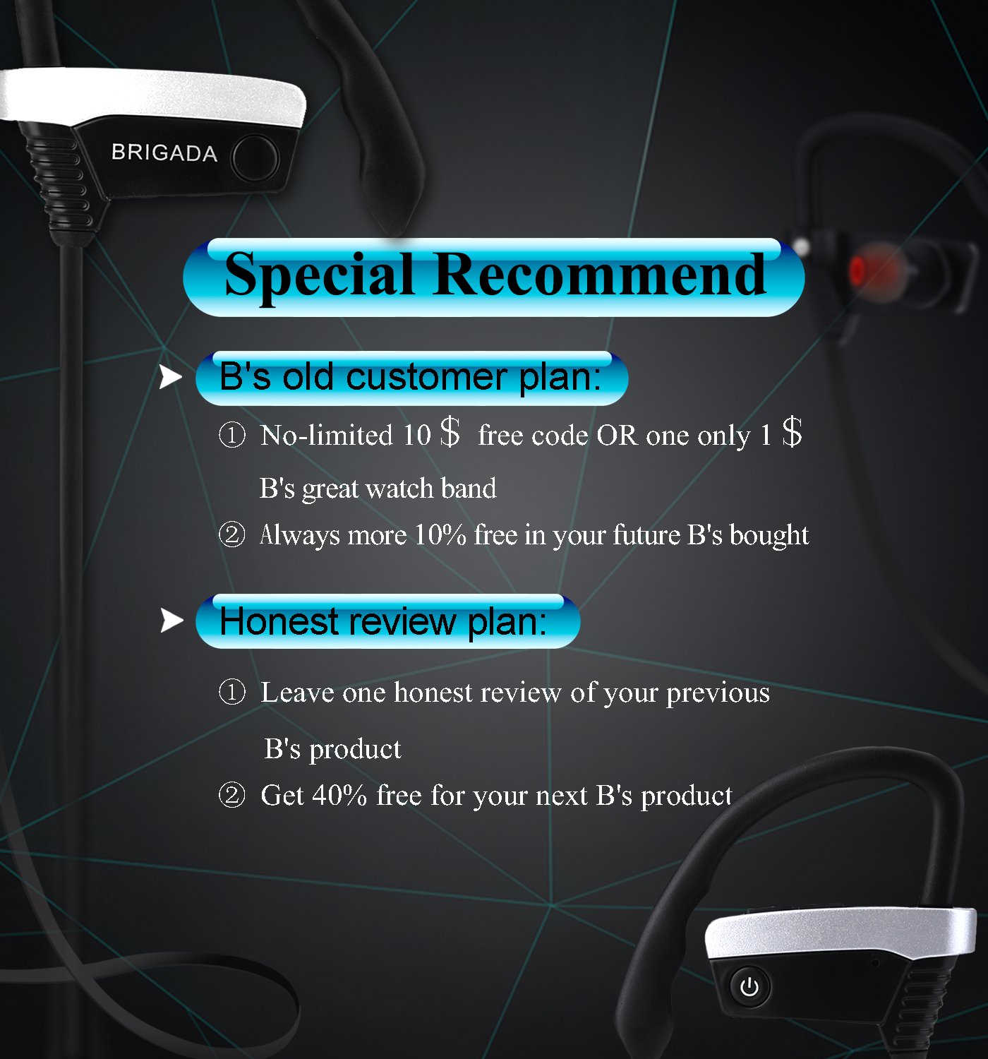 BRIGADA Best Headphones, The best Wireless Bluetooth On Ear Headphones with Mic for Music Under 30$, Noise Cancelling Sport Headphones Heavy Bass Wireless Headset for Phone, IPX7, 5H