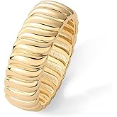 PAVOI 14K Gold Plated Chunky Statement Ring | Chunky Stackable Wide Band for Women