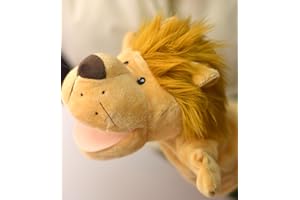 LOMTRATS Animal Hand Puppets for Kids,Toddler Includes Wolf Tiger Lion Monkey So on Movable Open Mouths, Perfect for Storytelling,Teaching,Preschool,Birthday Gifts