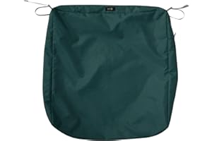 Classic Accessories Ravenna Water-Resistant 25 x 25 x 5 Inch Square Outdoor Seat Cushion Slip Cover, Patio Furniture Chair Cushion Cover, Mallard Green, Patio Furniture Cushion Covers