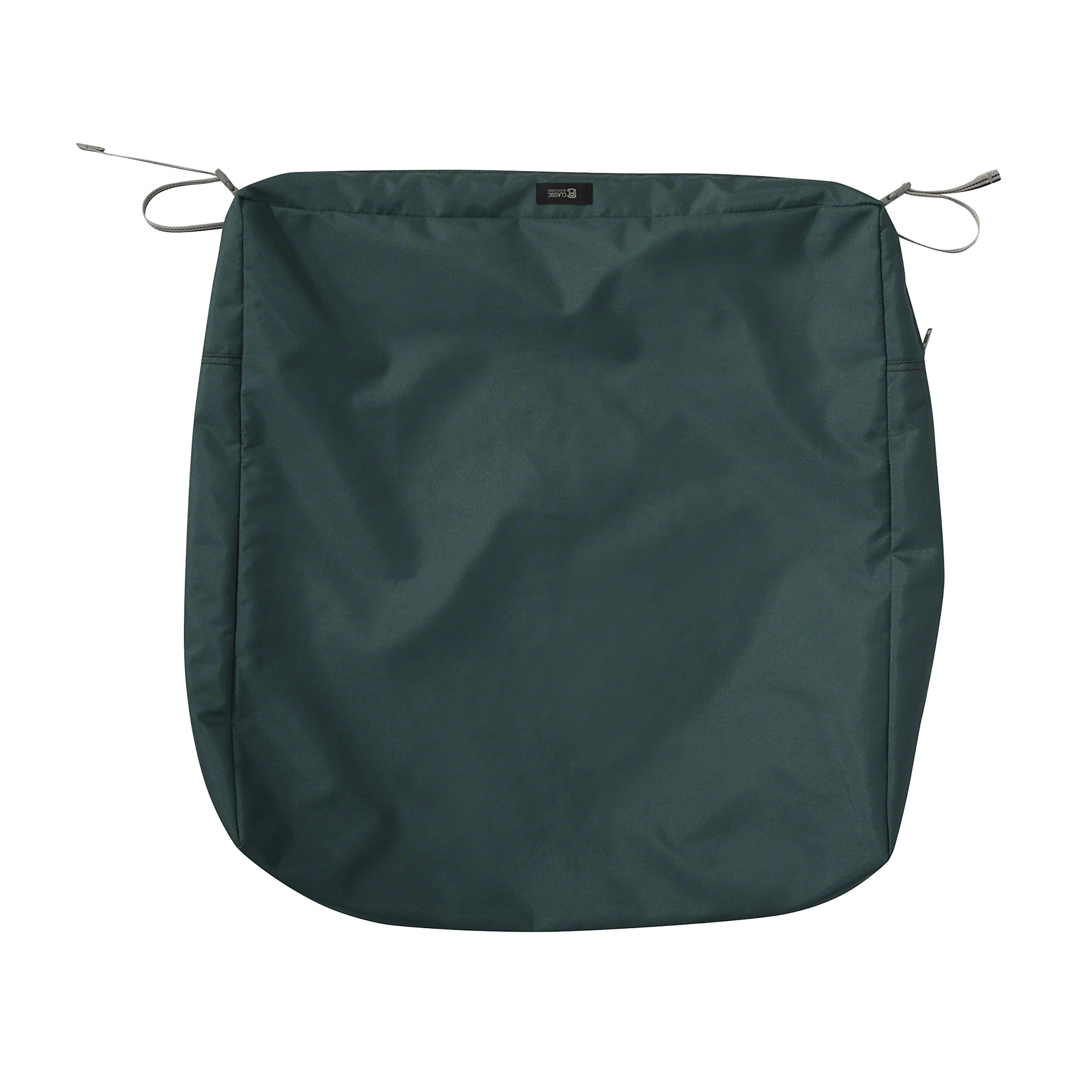 Classic Accessories Ravenna Water-Resistant 25 x 25 x 5 Inch Square Outdoor Seat Cushion Slip Cover, Patio Furniture Chair Cushion Cover, Mallard Green