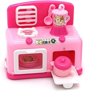 Little Treasures Oven and Stove Burner Appliances Set with Mini Cooking Pot/Blender Jug/Ladle and Baking Tray Also Consists of a Ventilator Fan, Appliance for Ages 3 Plus, Battery Operated