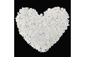 QOVYDX 600-700Pcs White Buttons for Crafts Bulk Assorted Sizes White Craft Buttons for Crafting, DIY, Birthday Decoration, Party Decor