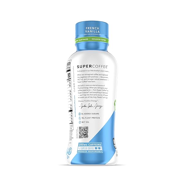 SUPER COFFEE, KETO PROTEIN COFFEE (0G ADDED SUGAR, 10G PROTEIN, 70 CALORIES) 12 FL OZ | ICED SMART COFFEE DRINKS (FRENCH VANILLA, 12 FL OZ (PACK OF 12))