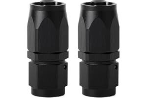 Podavelle 6AN Straight Hose End Fitting Swivel Aluminum Black 2PCS