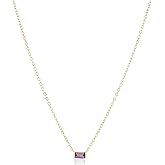 Amazon Essentials Sterling Silver Baguette Pendant Necklace, 18", (previously Amazon Collection)