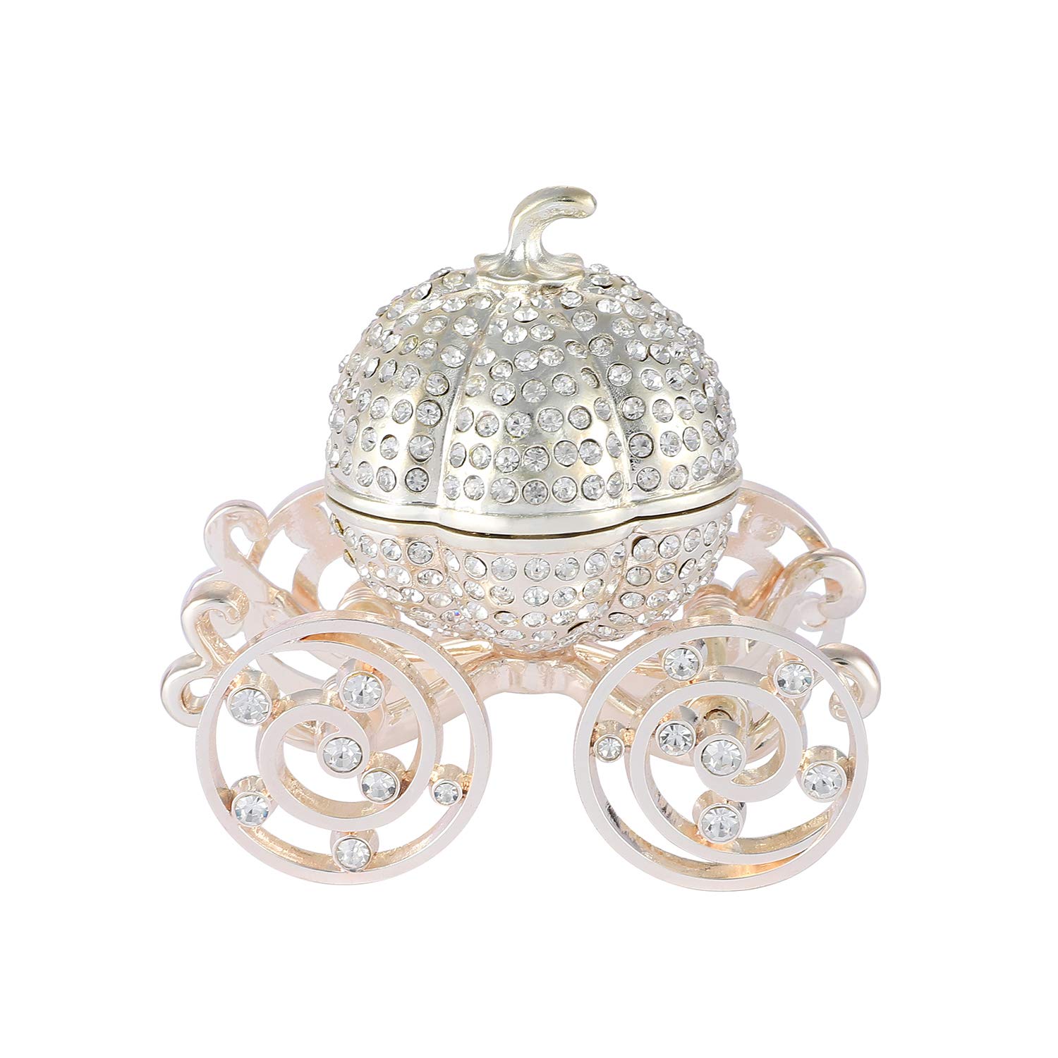 QIFU Pumpkin Carriage Series Enameled Trinket Box Hinged Unique Ring Box to Store The Ring