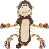 CneeeeeB Squeaky Monkey Dog Toy for Large Dogs | large dog toys for big dogs Stuffed Plush, Crinkle Paper, Interactive puppy monkey toy, Rope Toy, For Small, Middle,