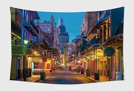 Home Decor Tapestry Wall Hanging Pubs And Bars With Neon Lights In The French Quarter New Orleans Usa For Bedroom Living Room Dorm