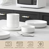 MALACASA Luna 18-Piece Dinner Set White Porcelain for 6 view 4