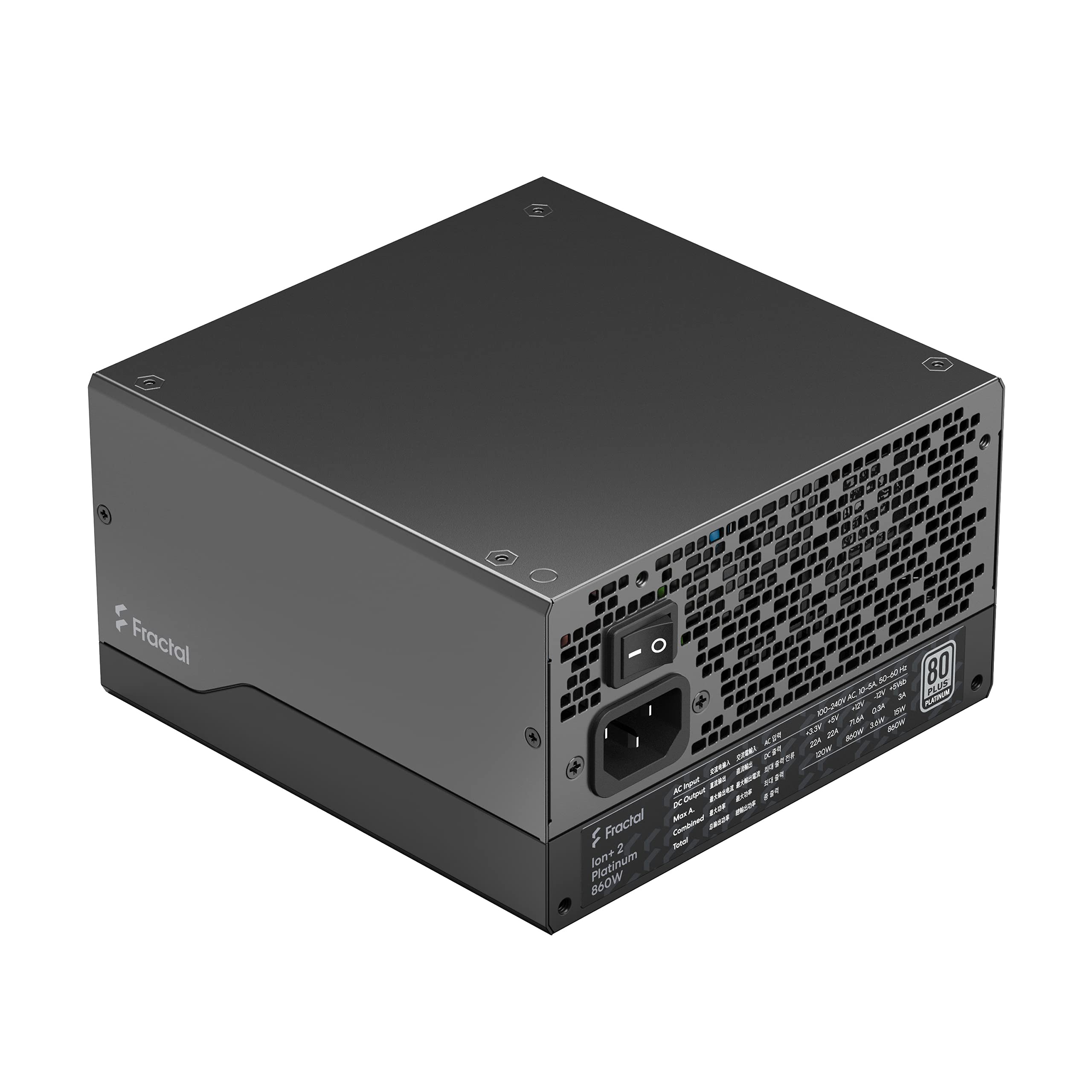 Fractal Design Ion+ 2 Platinum 860W 80 Plus Platinum Certified 860W Full Modular Compact Atx Power Supply - View 6