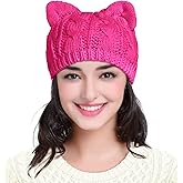 v28 Women Men Girls Boys Teens Cute Cat Ear Knit Cable Rib Hat Cap Beanie