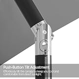Yaheetech Garden Parasol Umbrella 2.3M with Crank Tilt 6 Metal Ribs Grey view 5