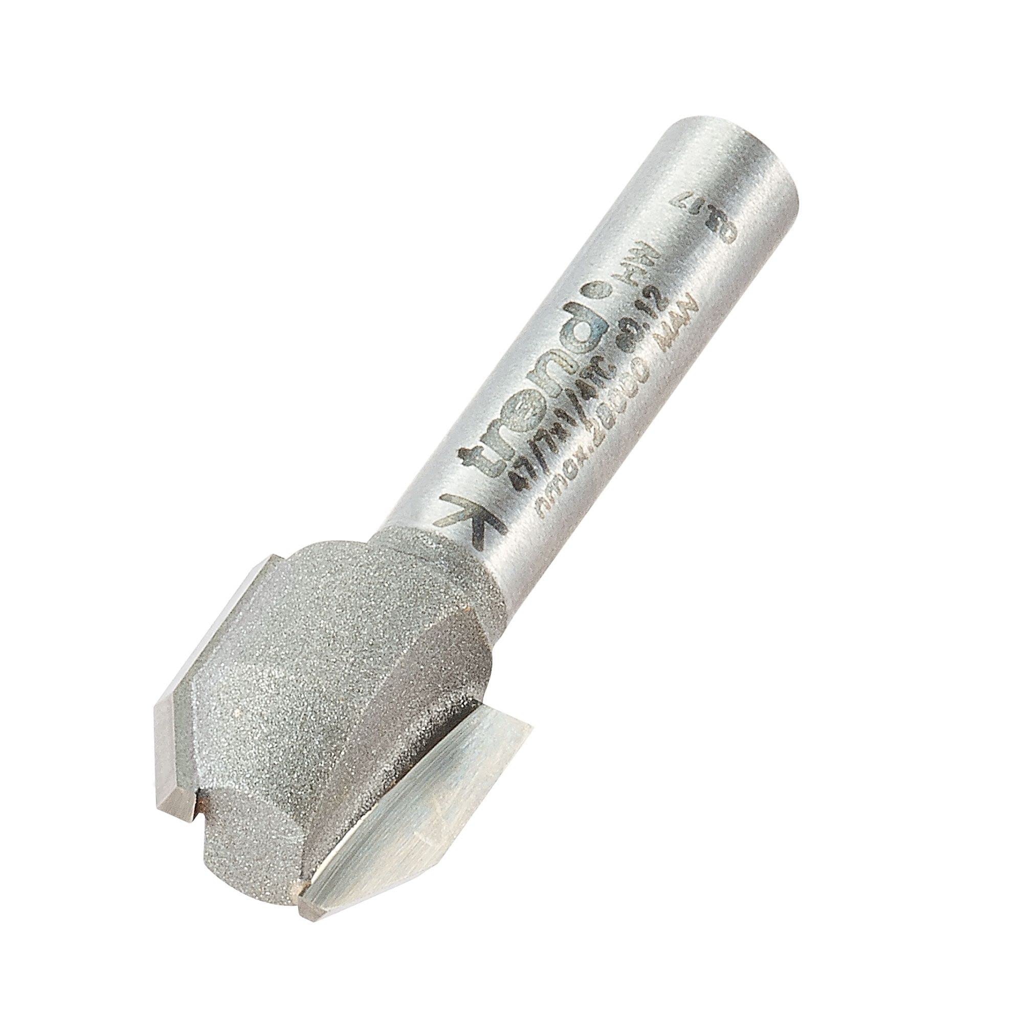 Trend Professional Combi Trimmer Router Cutter, 60-Degree, 1/4 Inch Shank, 12.7mm Cut Diameter & 9mm Cut Length, Tungsten Carbide Tipped, 47/7X1/4TC