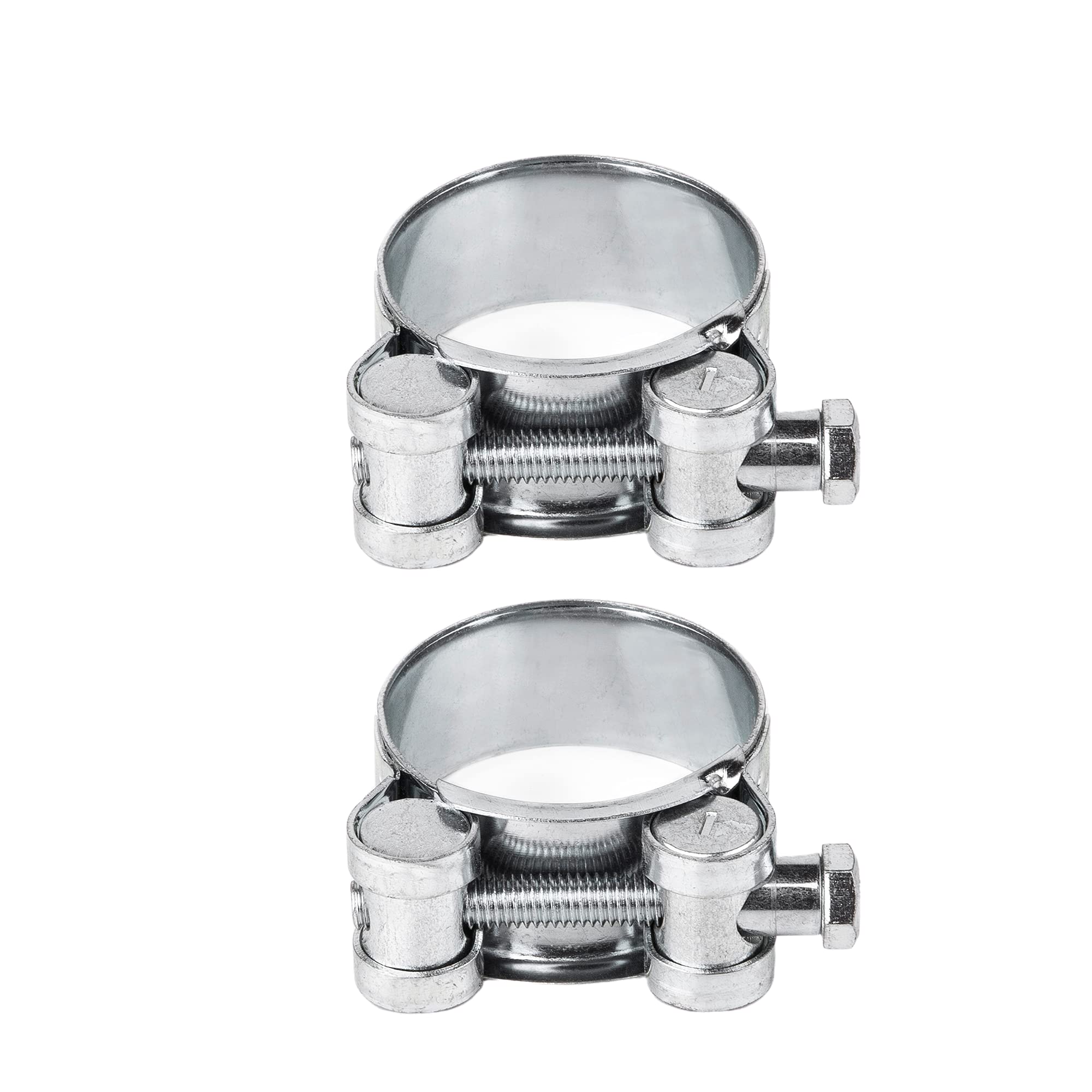 (Pack of 2 pcs) Pipe 26-28 mm Strong Reinforced Pipe Clamps, Galvanized Steel Tube Hose Clamp Fasteners (2 pcs, 26-28 mm)
