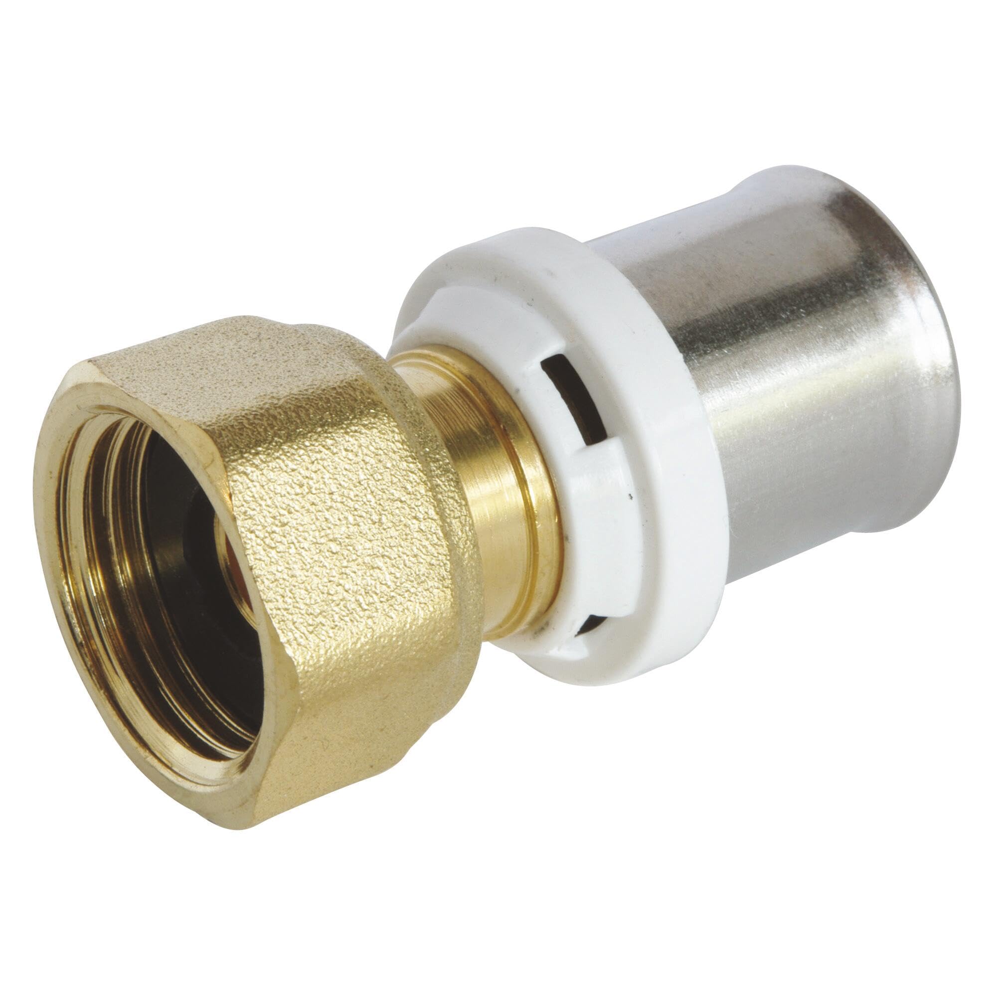 SOMATHERM FOR YOU - / 5703-20-15 Straight Coupling Press Pipe Multilayer Diameter 20 - Female Nut Turn 15/21 Inch Connect a Multilayer Pipe Diameter 20