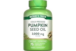 Nature's Truth Pumpkin Seed Oil | 3000mg | 75 Softgels | Cold Pressed Herbal Supplement | Non-GMO & Gluten Free Supplement