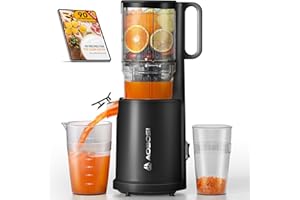 Aobosi Cold Press Juicer, 5.2" Feed Chute Self-Feeding for Hands-Free Operation, Juice Machine Fit Whole Fruits & Vegetables,