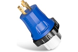 FROSTYRIDER 30 Amp to 50 Amp Adapter RV Generator Adapter NEMA L14-30P to SS2-50R,4 Prong Twist Lock Adapter 30A Male Plug to 50Amp Female Receptacle for RV Generator Electrical Power Converter