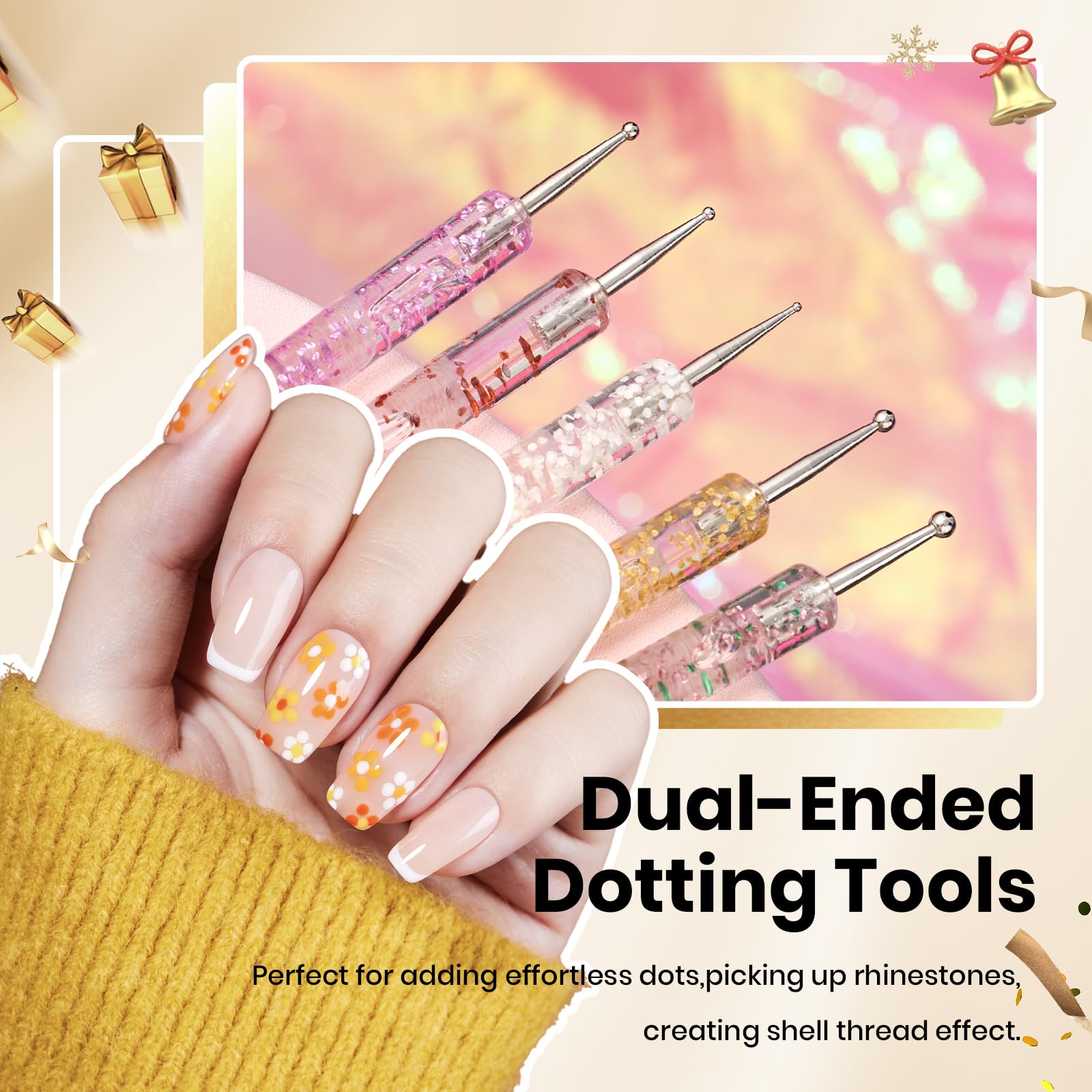 Beetles 31pcs Nail Art Brushes, Dotting Tools, Nail Art Pens, Dust Brush, Striping Liner Fingernail Drawing Pens with Palette Holder All in One for Starter Manicure Design Set