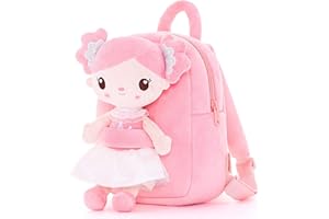 Gloveleya Toddler Backpack Kids Backpacks Rag Doll Girls Candy Doll Pink
