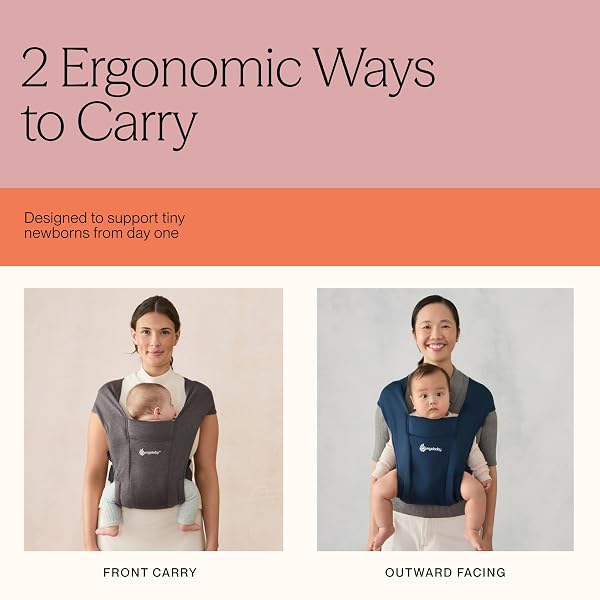 ERGOBABY EMBRACE NEWBORN BABY CARRIER FOR INFANTS 0-12 MONTHS (7-25 LBS) – ERGONOMIC 2-POSITION INFANT CARRIER WITH HEAD AND NECK SUPPORT, HIP-HEALTHY POSITIONING – OLIVE