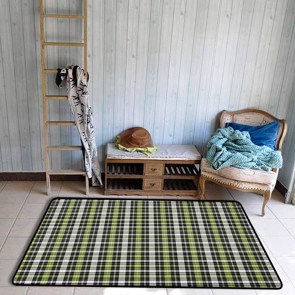 Alfombra antideslizante, diseño de cuadros clásicos y geométricos en
