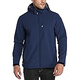 Outdoor Ventures Men's Lightweight Softshell Jacket Fleece Lined Hooded Water Resistant Winter Hiking Windbreaker Jackets