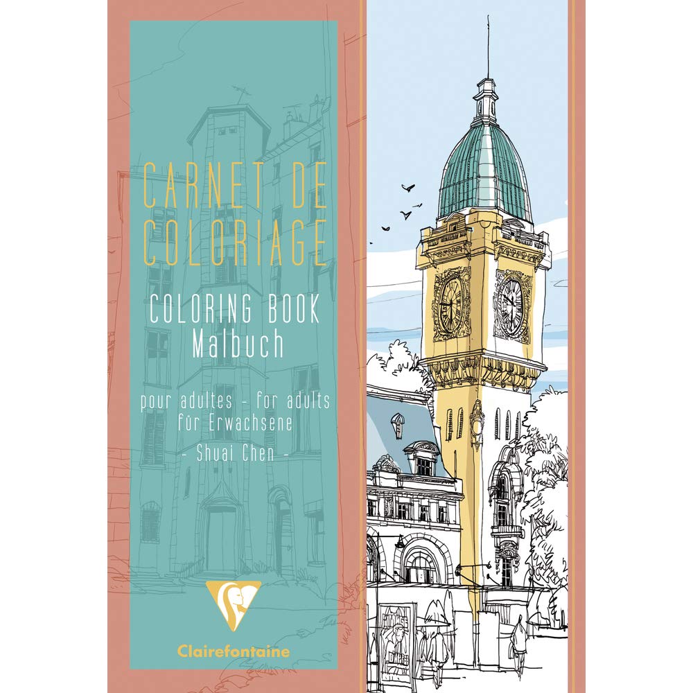 Clairefontaine 97505C Booklet of 48 Printed Pages 120g/m² to Colour Format A4 (21x29,7 cm Creative Leisure and Colouring Adults and Children - Theme Cities
