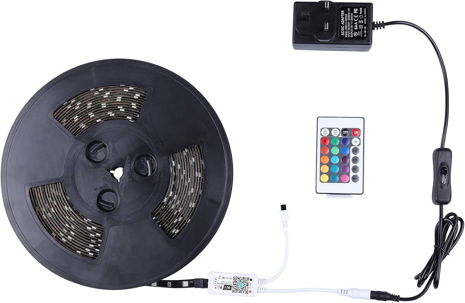 Ubanner Solar LED Strip Outdoor, 5M SMD 5050 LED Lights, Solar Powered RGB+IC Colour Changing LED Strip