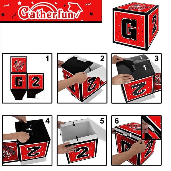 2026 GRADUATION DECORATIONS SET – SO PROUD OF YOU – CLASS OF 2026 BALLOON BOXES FOR MEMORABLE GRAD PARTY SUPPLIES, INDOOR/OUTDOOR CONGRATS GRAD HOME DOOR DÉCOR ESSENTIALS（RED AND BLACK）