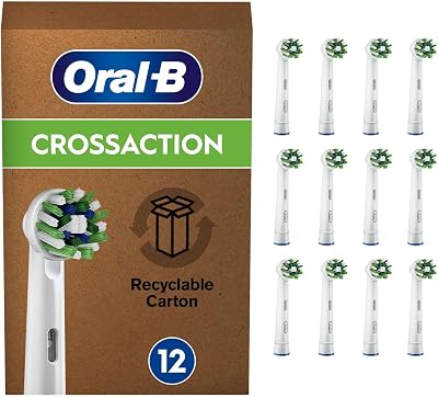 Oral-B CrossAction Toothbrush Heads Pack of 12 Compatible with Most Handles