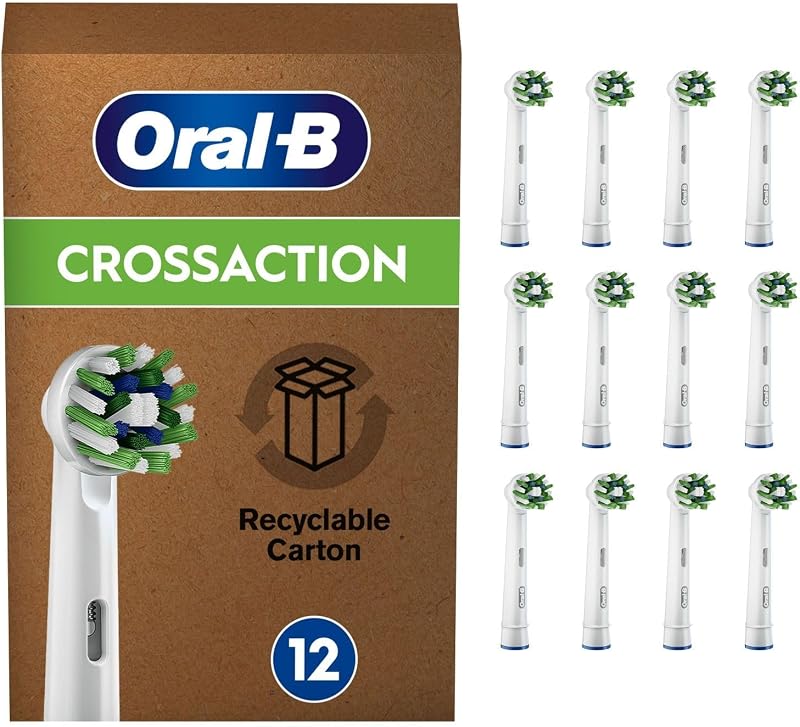 Oral-B CrossAction Toothbrush Heads Pack of 12 Compatible with Most Handles