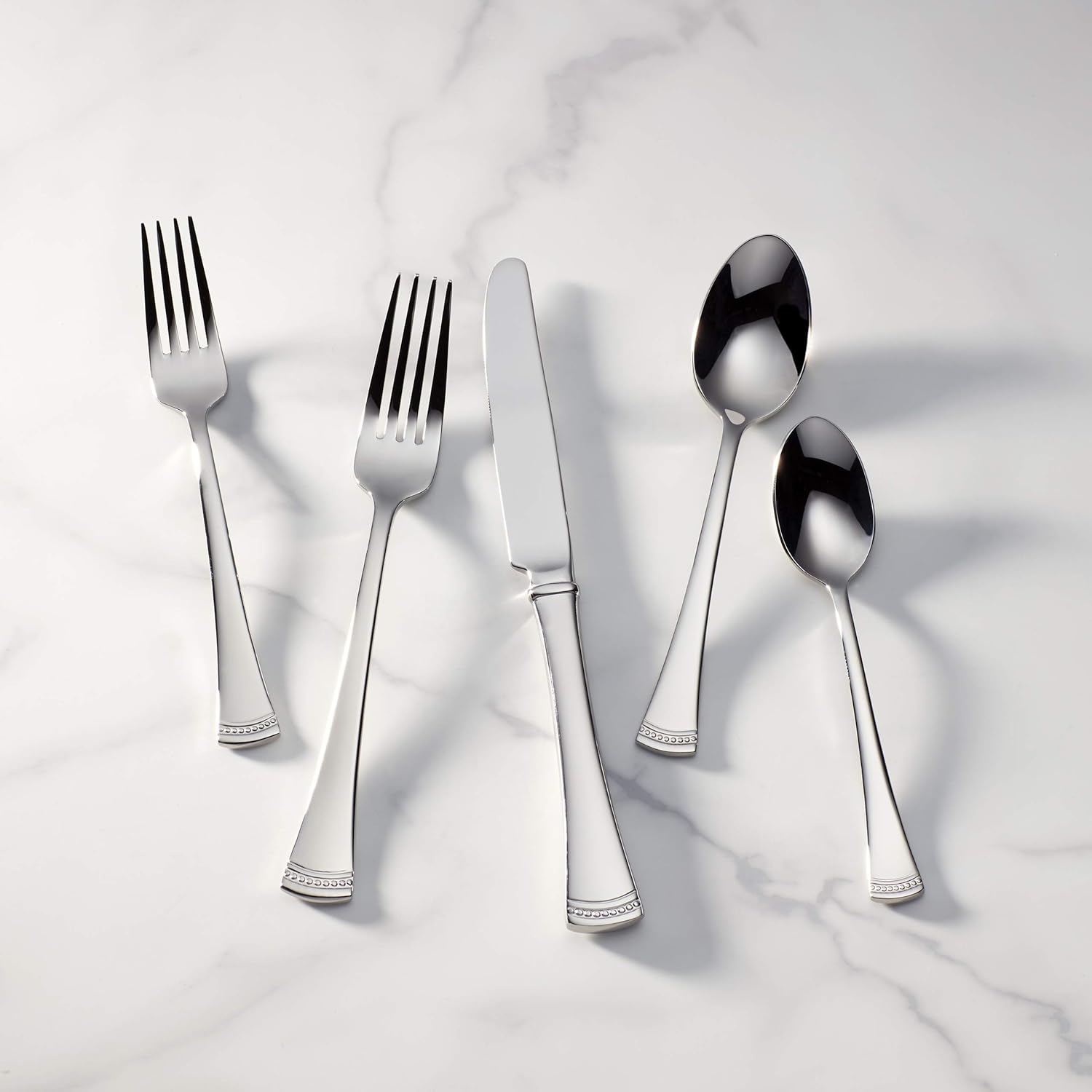  | Lenox Portola 65-Piece Flatware Set, 10.00 LB, Metallic: Flatware Sets
