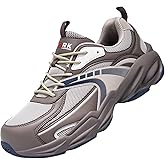 LARNMERN Steel Toe Shoes for Women Men Non Slip Composite Puncture Proof Ergonomic Safety Work Construction Sneakers Lightweight Breathable Tennis Shoes