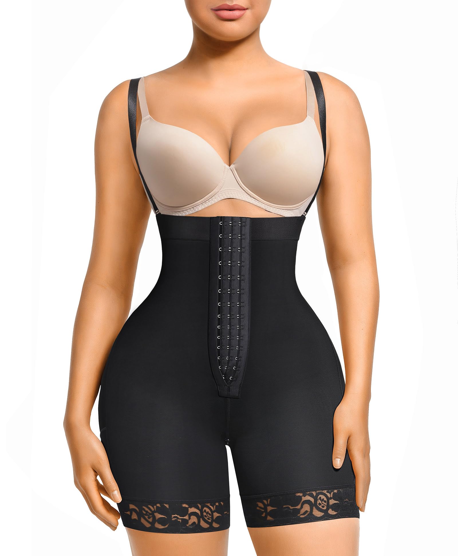 Photo 1 of FeelinGirl Fajas Colombianas Tummy Control Post Surgery Body Shaper Compression Butt Lifter Shapewear Black XS