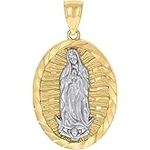 Jewels By Lux 10kt Two-tone Gold Mens Guadalupe Religious Charm Pendant
