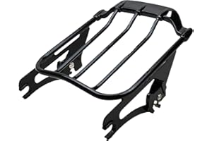 NOVALLA Detachable Stealth Luggage Rack Compatible for Harley Touring Street Glide Road King Electra Glide 2009-later (Air Wing-Black)