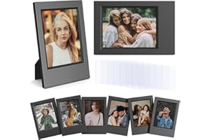 HIYQIN 8 Pack 2x3 Mini Photo Frames for for Fuji Instax Mini 3 inch Picture/Polaroid 3-Inch Films - for Desktop Display Small Wallet Size Picture frame with Clear Protective Covers - Black
